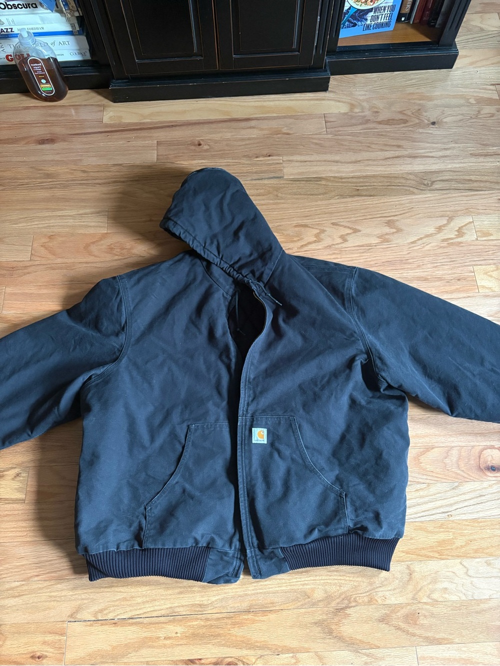Carhartt Hooded Work Jacket in Black